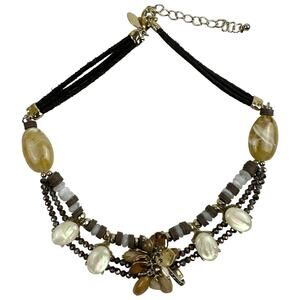 Chico's Women's Necklace 3 Tiered Beaded Multicolor Fashion Costume Jewelry